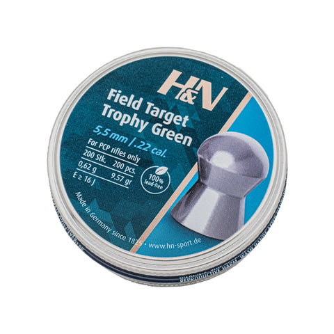 H&N Field Target Trophy Green 5.5mm (.22) Lead-Free Pellets (x200)