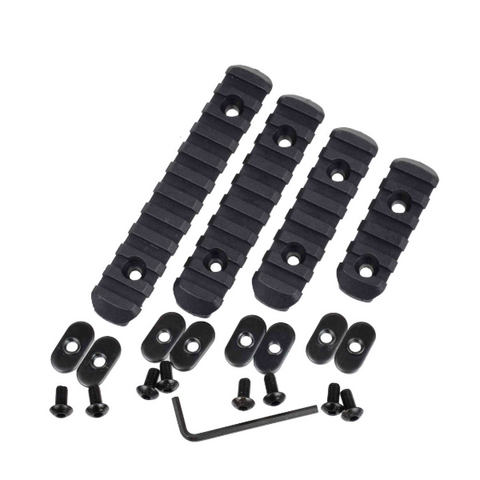 Rebel Precision M-LOK Polymer Picatinny Rail Section Set of 4 - Black