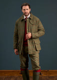 Alan Paine Combrook Men's Waterproof Tweed Coat In Reed - Regular Fit