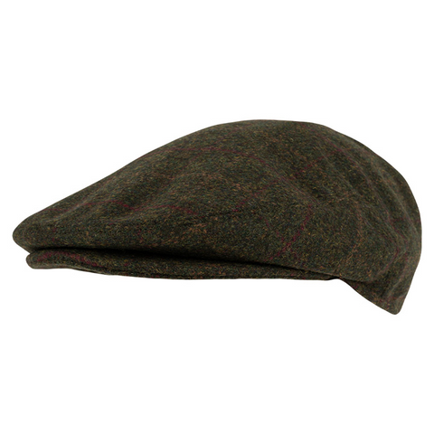 JACK PYKE Wool Blend Flat Cap Dark Olive