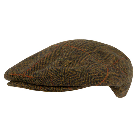 JACK PYKE Wool Blend Flat Cap Tweed Brown