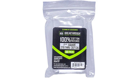 Breakthrough Cleaning Patches - 1 3-4" Square .270-357 50 Pack