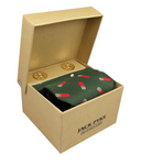 JACK PYKE TIE HANKY AND CUFFLINK SET CARTRIDGE WINE/GREEN